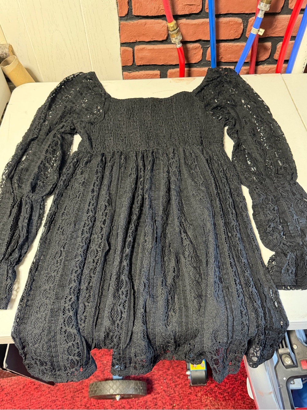 Celebrity Pink Black Lace Dress